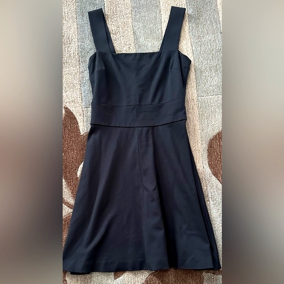 Banana Republic × Milly Collab Square Neck Fit & Flare Navy Knit Dress - Picture 2 of 7